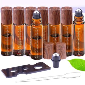 10ml Essential Oil Bottle Brown Glass Scale Roller Ball Perfume Bottles Wholesale Empty Dropper Bottle